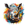 Rhinoceros Pop Art Head