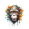 Monkey Pop Art Head