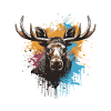 Moose Pop Art Head