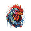 Rooster Pop Art Head