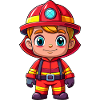 Hero in red the firefighter