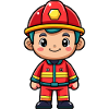 Hero in red the firefighter
