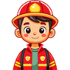 Hero in red the firefighter