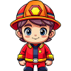 Hero in red the firefighter