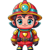 Hero in red the firefighter