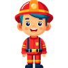 Hero in red the firefighter