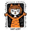 Get lost! Cartoon cats girls