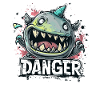 funny monster and danger