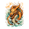 A Chinese golden tattoo dragon