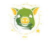 Cochon d'espace vert mignon