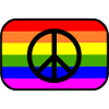 Peacezeichen auf LGBT Regenbogenfahne