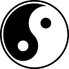 Authentischer Yin-Yang-Grafikdruck