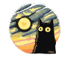 Stars moonlight moon cat