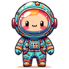 childishly designed spaceman
