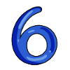 Number 6 Number Dark Blue