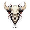 Le crâne d’une vache-taureau