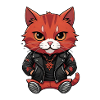 Biker Metal Cat red