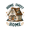 Home Sweet Home - House Illustration