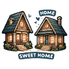 Home Sweet Home - House Illustration