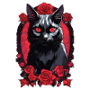 Gothic Black Cat Portrait