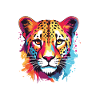Cheetah Pop Art Head