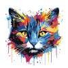Cat Pop Art Head