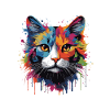 Cat Symbol Pop Art Head