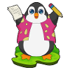 Pinguin Bleistift Papier Schule