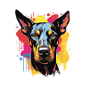 Doberman Dog Pop Art Head