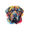 Mastiff Dog Pop Art Head