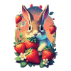 Cute Bunny with Strawberries