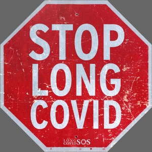 "Stop Long Covid" sticker