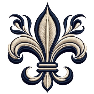 Camiseta Bordada Fleur-de-Lis Clásica
