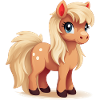Haflinger love in kawaii style