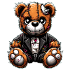 Punk Rebel Plush Teddy Bear