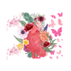 Cœur fleurs et papillons