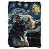 Pitbull dog starry night