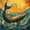 Whale Fish Van Gogh