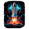 Raumschiff-Start Raketenschiff