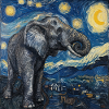 Elephant, Van Gogh, Starry Night