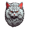 Grumpy Katze Grau