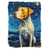 Pitbull Dog Starry Night