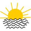 Rising sun over water