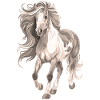 Motif cheval crinière longue