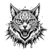 cat black and withe