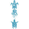 Two turtles and a jellyfish