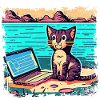 Cat with laptop