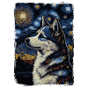 Husky Starry Night