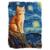 Cat Starry Night