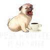 Mops und Kaffee Retro Liebe